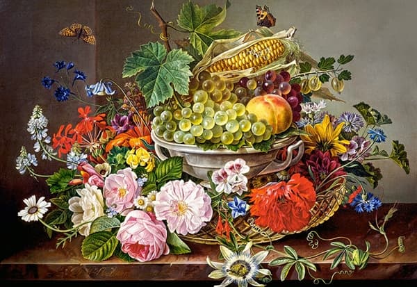 Flowers and Fruit Basket