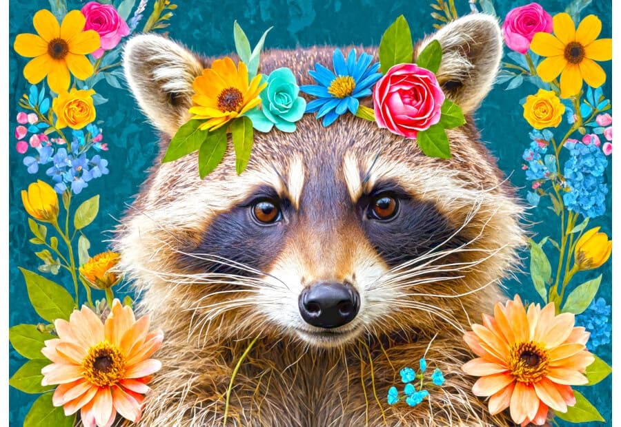 Floral Raccoon