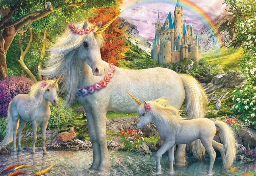 Unicorn Mare with Two Foals