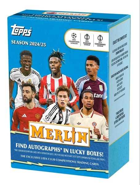 Topps Chrome 2024/2025 Merlin UEFA Club Competitions Soccer: 7-Pack Blaster Box