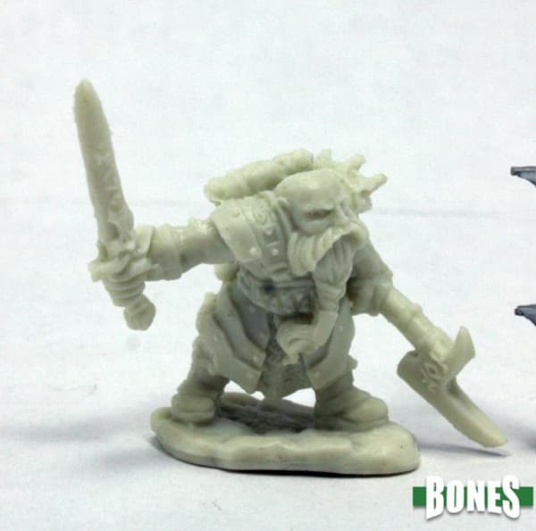 Reaper Bones Classic: Durgam Deepmug, Dwarf Hero - Plastic Miniature