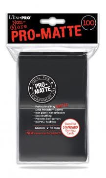 100 lommer -  Ultra Pro - PRO-Matte: Black (sorte) (HÃ¸j kvalitet) - Non-Glare - Professional Sleeves #84515