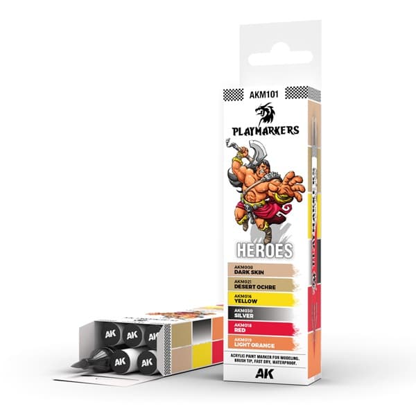 AK Interactive - Playmarkers Set: Heroes (6 Paint Markers/Malingstuscher)