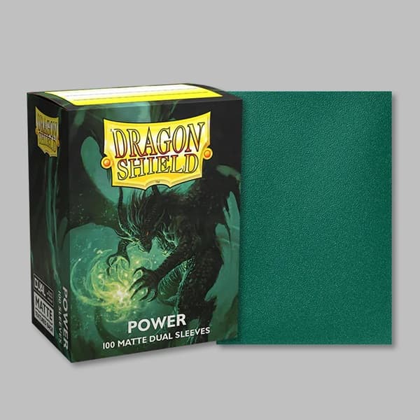 Dragon Shield Deck Protectors - Matte Dual: Metallic Green/Power - 100 lommer - Dragonshield - Sleeves #AT-15063