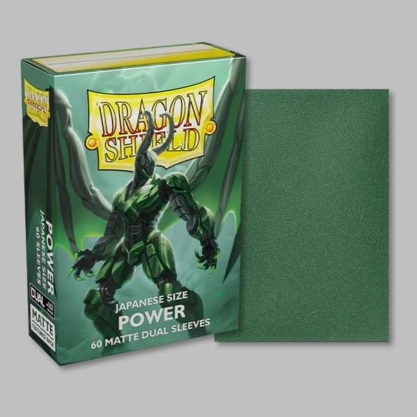 Dragon Shield Small/Japanese Size Deck Protectors - Matte Dual: Metallic Green/Power - 60 lommer - Dragonshield (Yugioh) - Sleeves #AT-15163