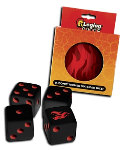 Dice - TerningesÃ¦t - 9 terninger (d6) - Iconic Fire with Tin Box - Legion