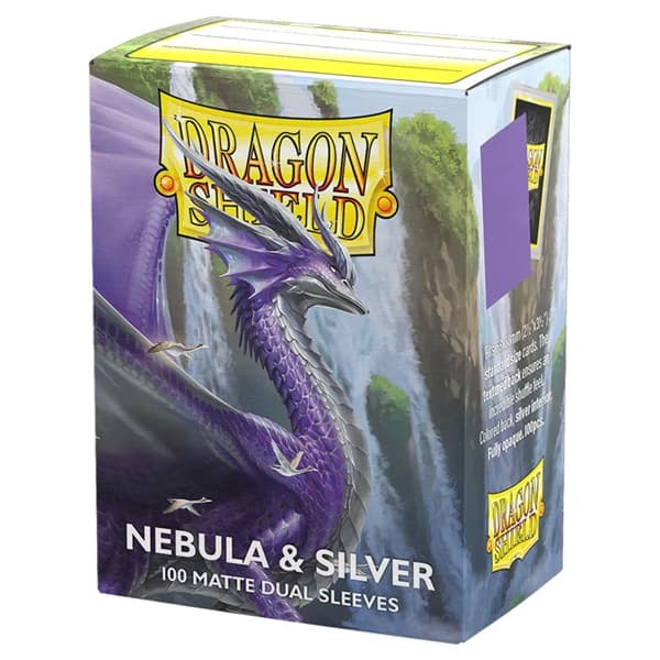 Dragon Shield Deck Protectors - Matte Dual Sleeves: Nebula & Silver - 100 lommer - Dragonshield - Sleeves #AT-15075