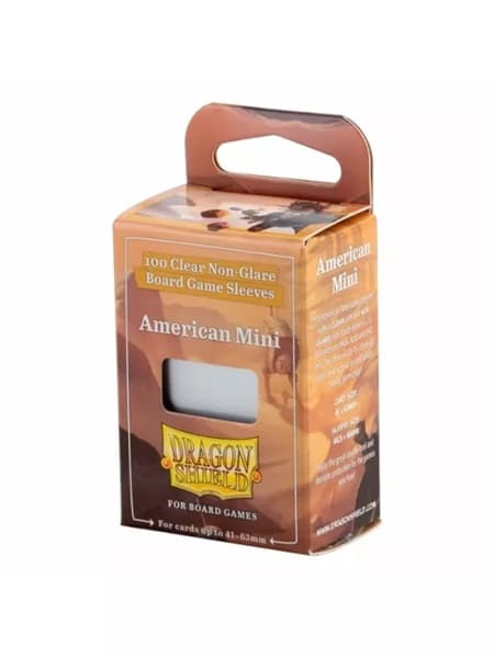 Dragon Shield Deck Protectors - Clear Non-Glare Board Game Sleeves: American Mini - 100 lommer - Dragonshield - Sleeves #AT-60201