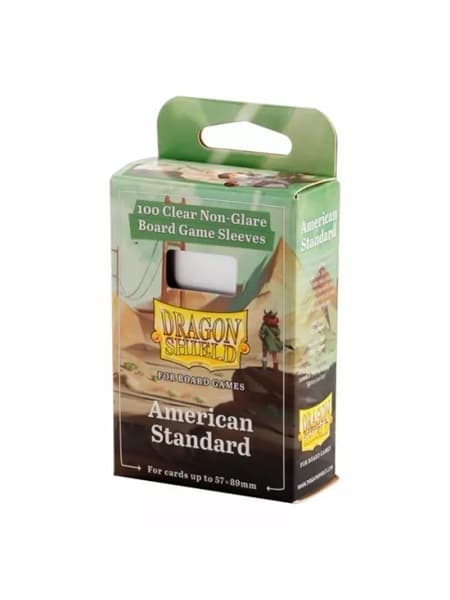 Dragon Shield Deck Protectors - Clear Non-Glare Board Game Sleeves: American Standard - 100 lommer - Dragonshield - Sleeves #AT-60203