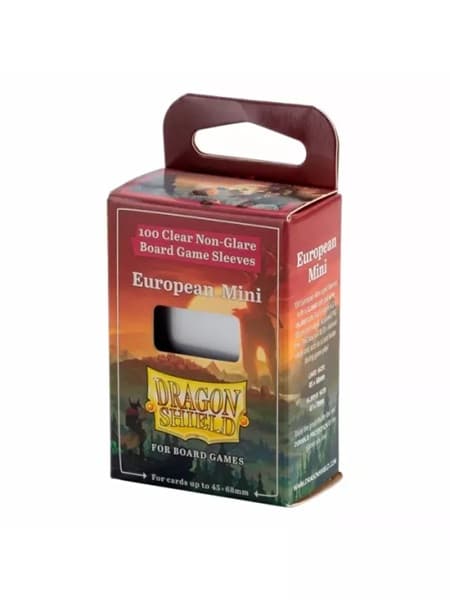 Dragon Shield Deck Protectors - Clear Non-Glare Board Game Sleeves: European Mini - 100 lommer - Dragonshield - Sleeves #AT-60202