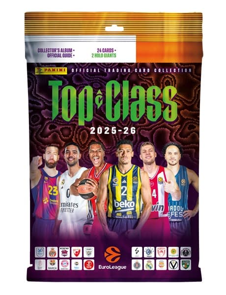 Panini Basketball Top Class: EuroLeague 2025-26 - StartersÃ¦t - Mappe, 2 Holo Giants & 3 Boosters