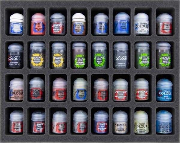 Feldherr - Foam Tray for 32 Citadel Paint Pots (12ml/18ml/24ml)