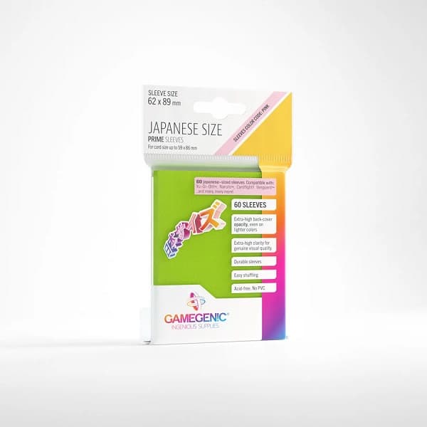 Gamegenic: Prime Sleeves: Small/Japanese Size - Lime Green (GrÃ¸n) (60 Kortlommer)