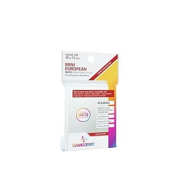 Gamegenic - Matte Mini European-Sized Boardgame Sleeves: 46 x 71 mm - Clear (Transparent) (50 Kortlommer)
