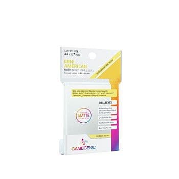 Gamegenic - Matte Mini American-Sized Boardgame Sleeves: 44 x 67 mm - Clear (Transparent) (50 Kortlommer)