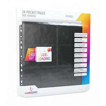 Gamegenic - Sideloading 24-Pocket Pages (10 Mappelommer) Black (Sort)