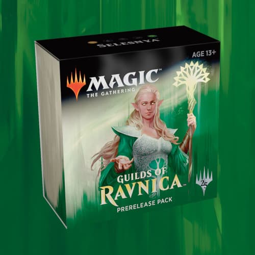 Guilds of Ravnica Prerelease Pack (Pre-Release Box): Selesnya - 6 Boosters + Promo & Spindown Terning