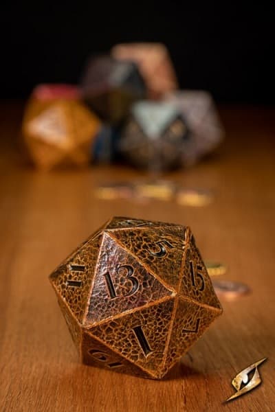 Dice - 20 sidede (D20) Terninger - Brown - Epic Armoury - 8.5cm