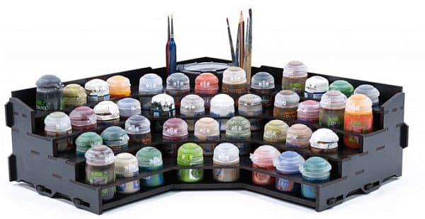 Kraken Wargames - Modular Painting Station (Black) - Colorshelf Corner Top (Citadel Paint Pot)