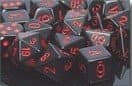 Dice - TerningesÃ¦t - 10 terninger - Opaque D10 (10 sidet) - Black with Red