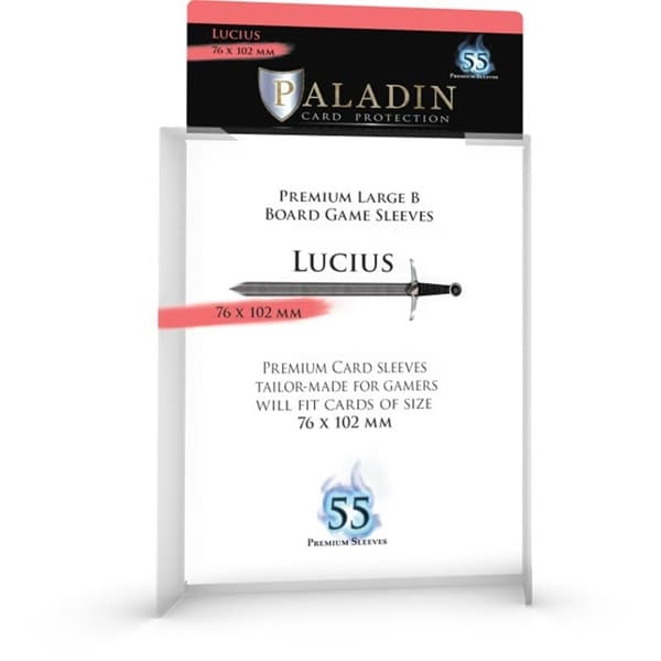 Paladin Sleeves - Lucius - Premium Large B - 76x102mm - Clear (Transparent) (55 Kortlommer)