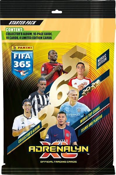 Panini Adrenalyn XL: FIFA 365 2024 Nordic Edition - StartersÃ¦t - Mappe, Guide, 3 Boosters & 4 Limited-kort