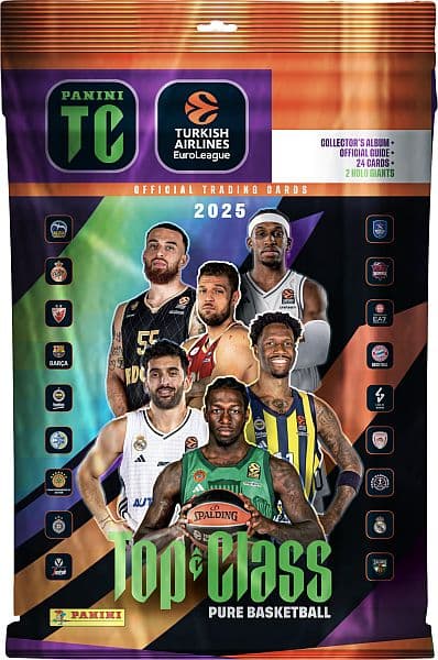 Panini Basketball Top Class: EuroLeague 2025 - StartersÃ¦t - Mappe, 2 Holo Giants & 3 Boosters