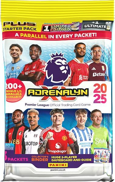Panini Adrenalyn XL: Premier League 2024/2025 PLUS - StartersÃ¦t - Mappe, 3 Booster Packs + Limited Edition & Ultimate