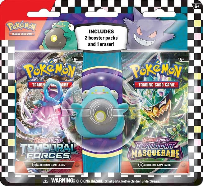 Pokemon Blister Pack - Back to School 2024 Eraser Blister Pack: Bellibolt - 2 Booster Pakker + ViskelÃ¦der