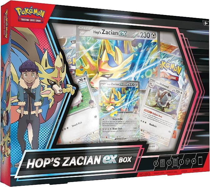 Pokemon  ex Box: Hop's Zacian ex (2025) (4 Boosters)