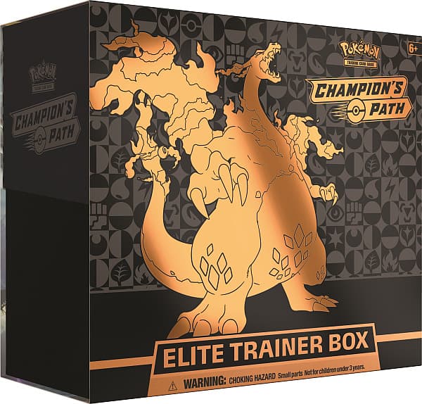 Pokemon Champion's Path - Elite Trainer Box! - Turneringsboks for begyndere! 10 Boosters, Promo Charizard V og mere