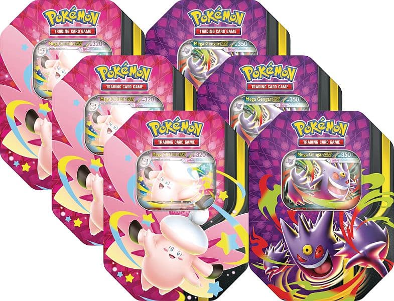 Pokemon 6 x Mega Moonlit Tins: Mega Clefable & Mega Gengar