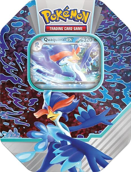 Pokemon Tin Kasse - 2023 Wave 3 Fall: Quaquaval ex - Paldea Partners Collector's Tin Box