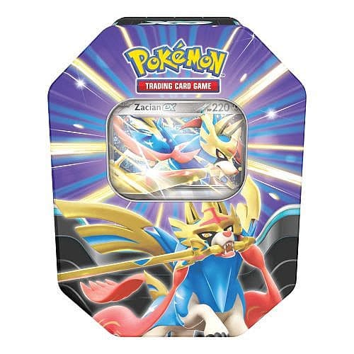 Pokemon Tin Kasse - 2025 Wave 3 Summer: Zacian ex - Slashing Legends Collector's Tin Box (4 Boosters)