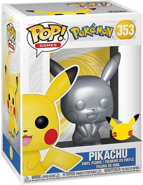 Funko Pop: Pokemon - Pikachu (Silver Chrome) Figure 9cm