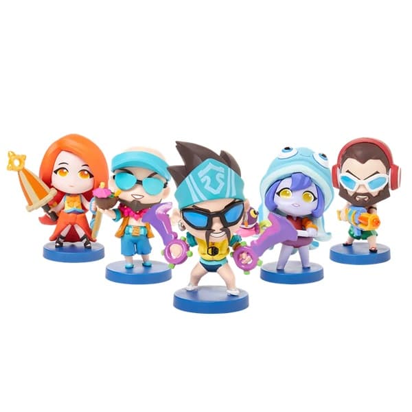 League of Legends - Collectible Figure Set 09: Pool Party Team Minis - Leona, Graves, Lee Sin, Lulu, Draven (Special Edition)