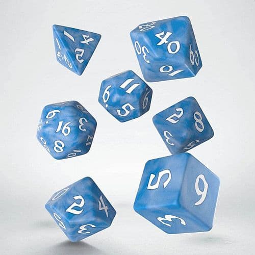 Dice - TerningesÃ¦t - 7 terninger - Classic RPG Runic Glacier with White