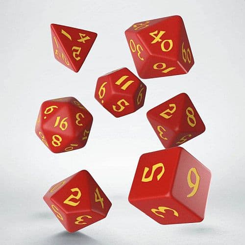 Dice - TerningesÃ¦t - 7 terninger - Classic RPG Runic Red With Yellow