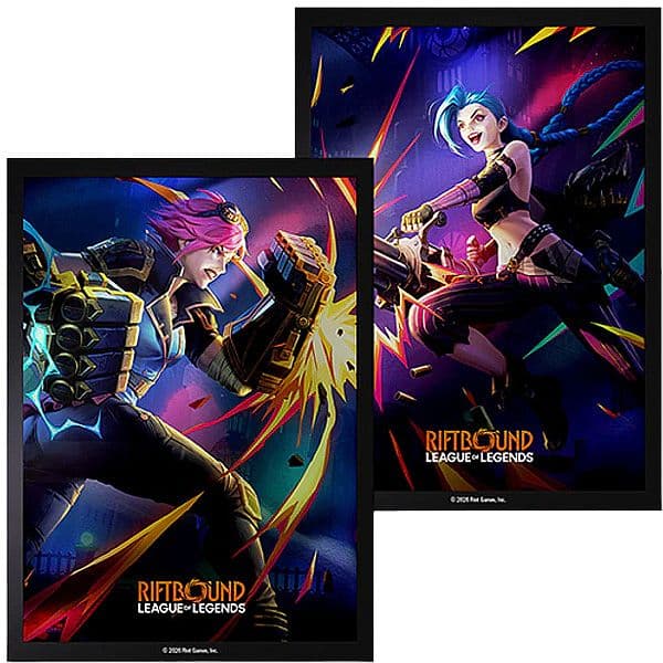 100 Lommer! Riftbound: League of Legends TCG: Set 04: Vendetta #1: Vi vs Jinx - Deck Protector Art Sleeves