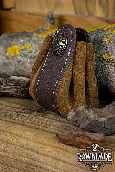 Wanderer Pouch Big (Splitleather) - Brown - Rawblade - One Size - Live Rollespils Pung