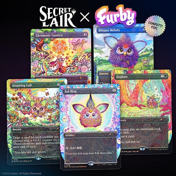 Secret Lair Drop Series (2025): Secret Scare Superdrop: Secret Lair x Furby: Doo-ay Noo-lahâ (Confetti Foil)