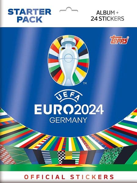 Topps Fodbold-Stickers/KlistermÃ¦rker: Euro 2024 - Starter Pack (Album + 24 Stickers)