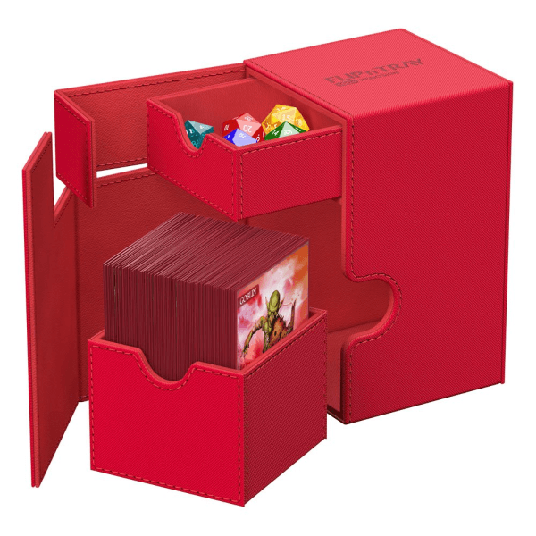 Ultimate Guard Twin Flip 'n' Tray Deck Case (Deck Box) 100+ Standard Size XenoSkin Monocolor Red (RÃ¸d)