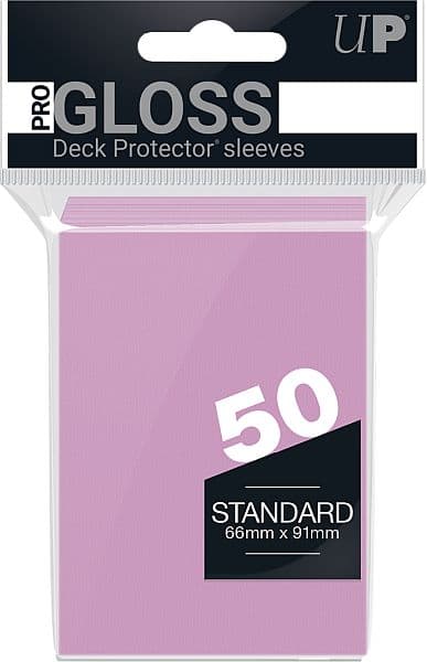 50 lommer -  Ultra Pro - PRO-Gloss: Pink (LyserÃ¸de) (HÃ¸j kvalitet) - Sunset Pink Sleeves #82674