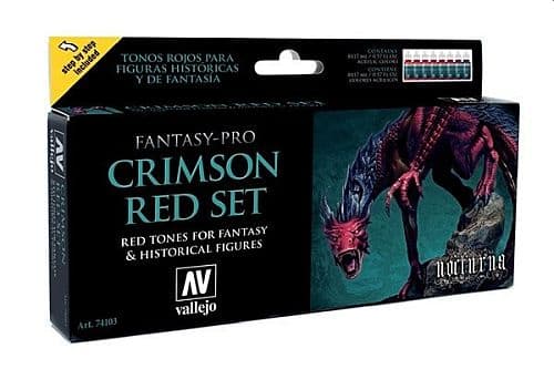 Vallejo Fantasy Pro - Paint set: Crimson Red (8 colors)