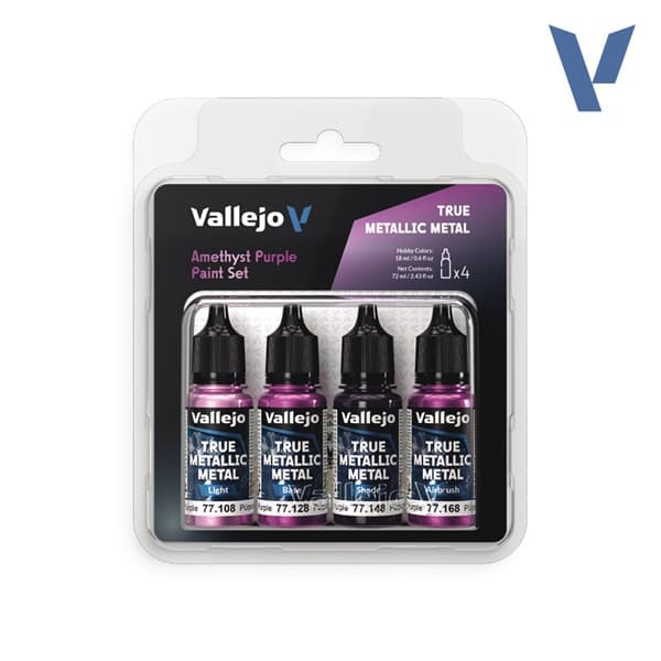Vallejo Maling - True Metallic Metal: Paint Set - Amethyst Purple (4 colors)