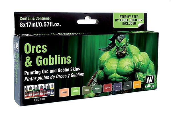 Vallejo Fantasy Pro: Paint Set - Orcs & Goblins (8 colors)