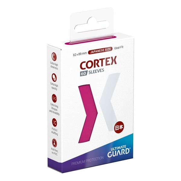 Ultimate Guard - Cortex Sleeves (Kortlommer) - Japanese Size (Yugioh-stÃ¸rrelse) Pink (60 Sleeves)
