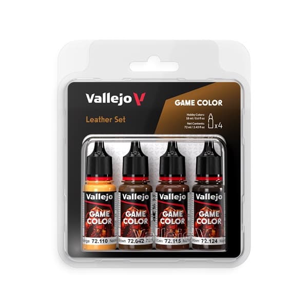 Vallejo Maling - Game Color: Leather Set 4 Colors - 18ml