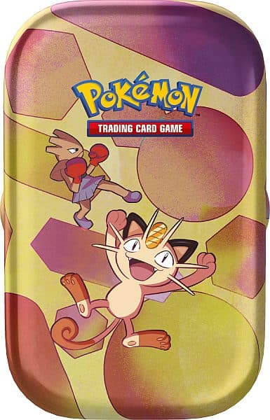 Pokemon Tin Kasse - 2023 Fall Scarlet & Violet: 151 Mini Tin: Meowth (2 Boosters & Mønt)